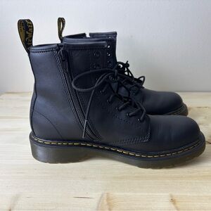 Dr Martens Boots J 1460 Softy T Leather Lace and Zip Up Black Leather Boots 4M